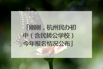 刚刚，杭州民办初中（含民转公学校）今年报名情况公布