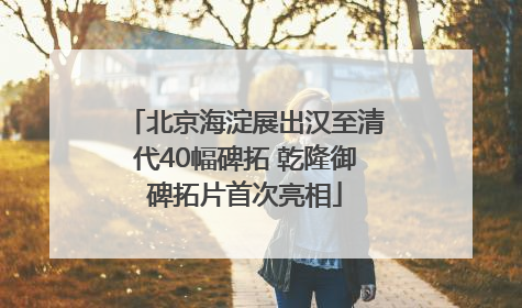 北京海淀展出汉至清代40幅碑拓 乾隆御碑拓片首次亮相