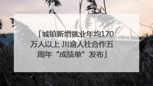 城镇新增就业年均170万人以上 川渝人社合作五周年“成绩单”发布