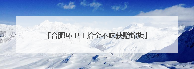 合肥环卫工拾金不昧获赠锦旗