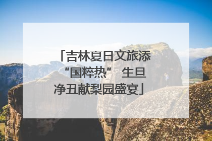 吉林夏日文旅添“国粹热” 生旦净丑献梨园盛宴