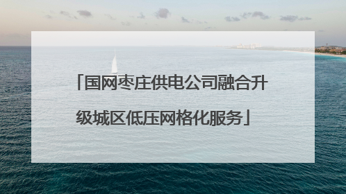 国网枣庄供电公司融合升级城区低压网格化服务