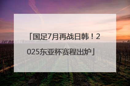 国足7月再战日韩！2025东亚杯赛程出炉