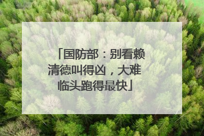 国防部：别看赖清德叫得凶，大难临头跑得最快