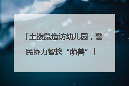 土拨鼠造访幼儿园，警民协力智擒“萌兽”