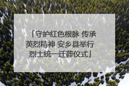 守护红色根脉 传承英烈精神 安乡县举行烈士统一迁葬仪式