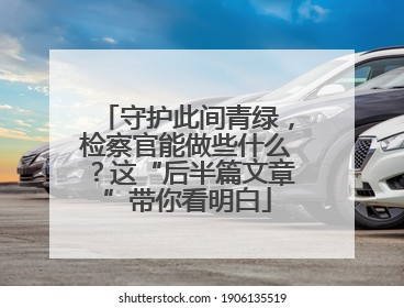 守护此间青绿，检察官能做些什么？这“后半篇文章”带你看明白