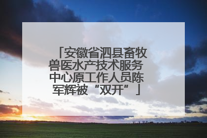 安徽省泗县畜牧兽医水产技术服务中心原工作人员陈军辉被“双开”