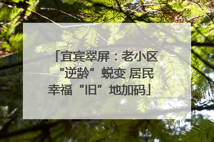 宜宾翠屏：老小区“逆龄”蜕变 居民幸福“旧”地加码