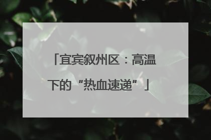 宜宾叙州区：高温下的“热血速递”