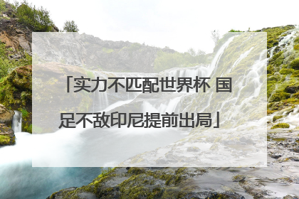 实力不匹配世界杯 国足不敌印尼提前出局