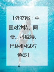 外交部：中国对沙特、阿曼、科威特、巴林4国试行免签