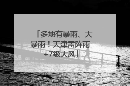 多地有暴雨、大暴雨！天津雷阵雨+7级大风