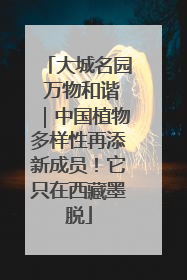 大城名园 万物和谐｜中国植物多样性再添新成员！它只在西藏墨脱