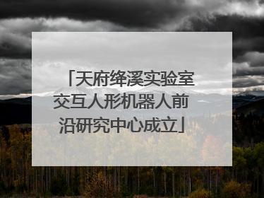 天府绛溪实验室交互人形机器人前沿研究中心成立