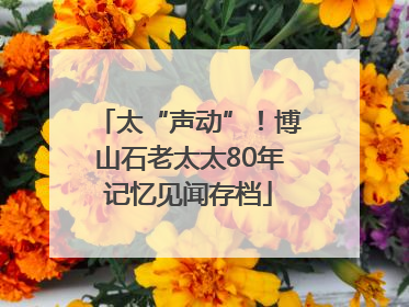 太“声动”！博山石老太太80年记忆见闻存档