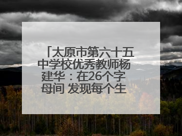 太原市第六十五中学校优秀教师杨建华：在26个字母间 发现每个生命的独特光芒