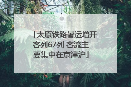 太原铁路暑运增开客列67列 客流主要集中在京津沪