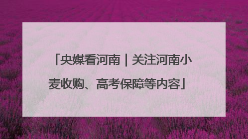 央媒看河南｜关注河南小麦收购、高考保障等内容