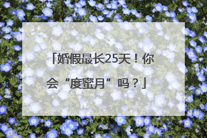 婚假最长25天！你会“度蜜月”吗？