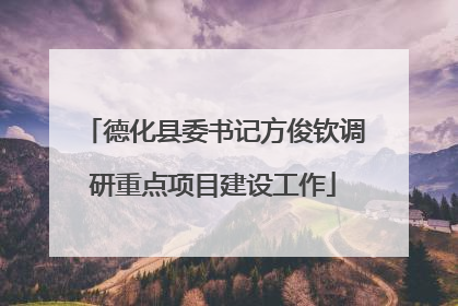德化县委书记方俊钦调研重点项目建设工作