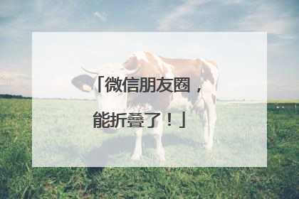 微信朋友圈，能折叠了！