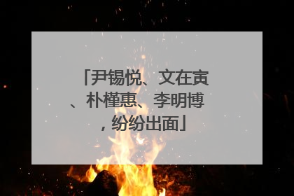 尹锡悦、文在寅、朴槿惠、李明博，纷纷出面