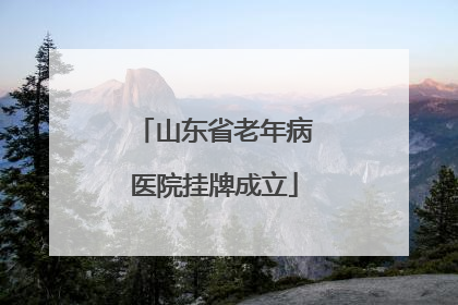 山东省老年病医院挂牌成立