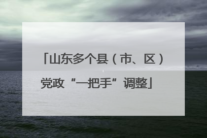 山东多个县（市、区）党政“一把手”调整