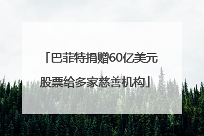 巴菲特捐赠60亿美元股票给多家慈善机构