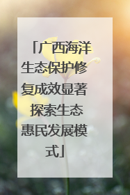 广西海洋生态保护修复成效显著 探索生态惠民发展模式