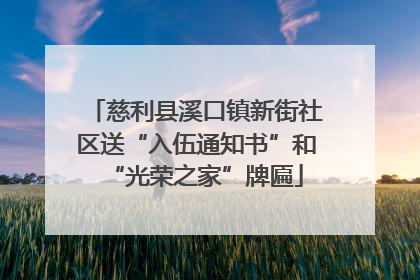 慈利县溪口镇新街社区送“入伍通知书”和“光荣之家”牌匾