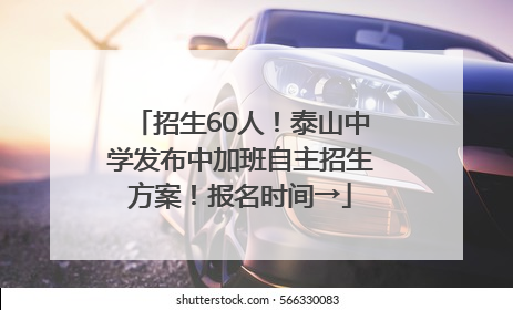 招生60人！泰山中学发布中加班自主招生方案！报名时间→