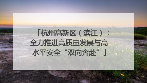 杭州高新区（滨江）：全力推进高质量发展与高水平安全“双向奔赴”