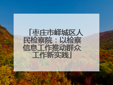 枣庄市峄城区人民检察院：以检察信息工作推动群众工作新实践