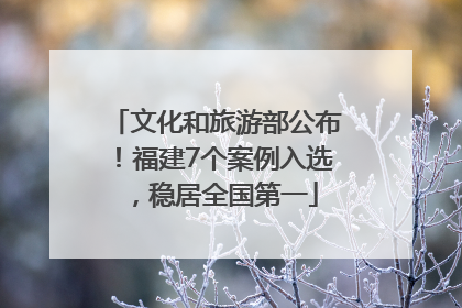 文化和旅游部公布！福建7个案例入选，稳居全国第一