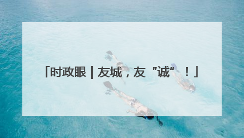 时政眼｜友城，友“诚”！
