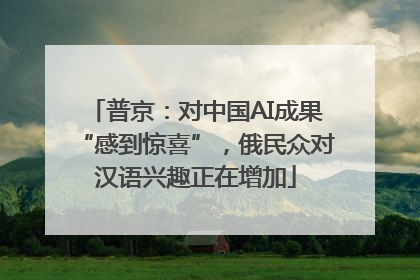 普京：对中国AI成果“感到惊喜”，俄民众对汉语兴趣正在增加
