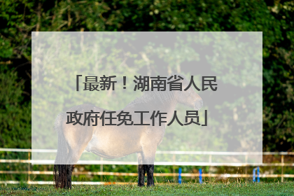 最新！湖南省人民政府任免工作人员