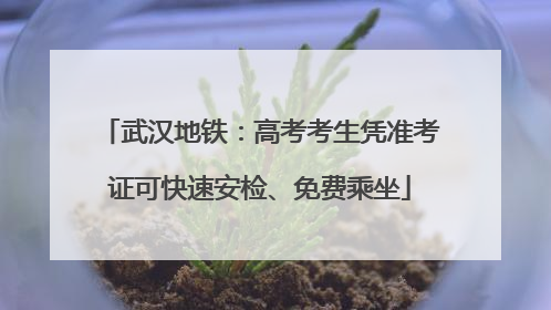 武汉地铁：高考考生凭准考证可快速安检、免费乘坐