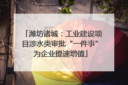 潍坊诸城：工业建设项目涉水类审批“一件事” 为企业提速增值