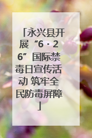 永兴县开展“6・26”国际禁毒日宣传活动 筑牢全民防毒屏障