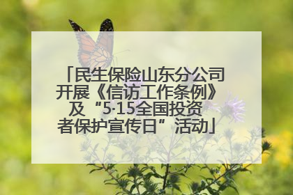 民生保险山东分公司开展《信访工作条例》及“5·15全国投资者保护宣传日”活动