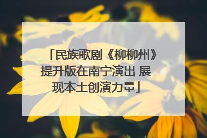 民族歌剧《柳柳州》提升版在南宁演出 展现本土创演力量