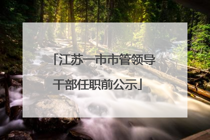 江苏一市市管领导干部任职前公示