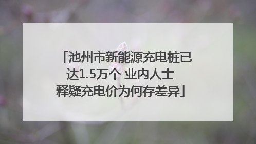 池州市新能源充电桩已达1.5万个 业内人士释疑充电价为何存差异