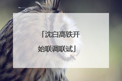 沈白高铁开始联调联试