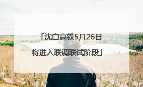 沈白高铁5月26日将进入联调联试阶段