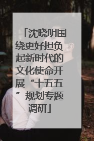 沈晓明围绕更好担负起新时代的文化使命开展“十五五”规划专题调研