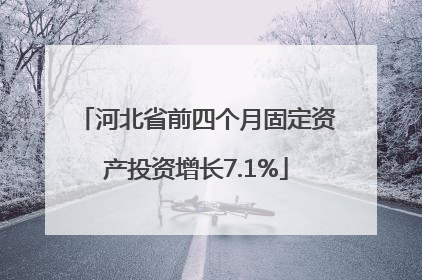 河北省前四个月固定资产投资增长7.1%